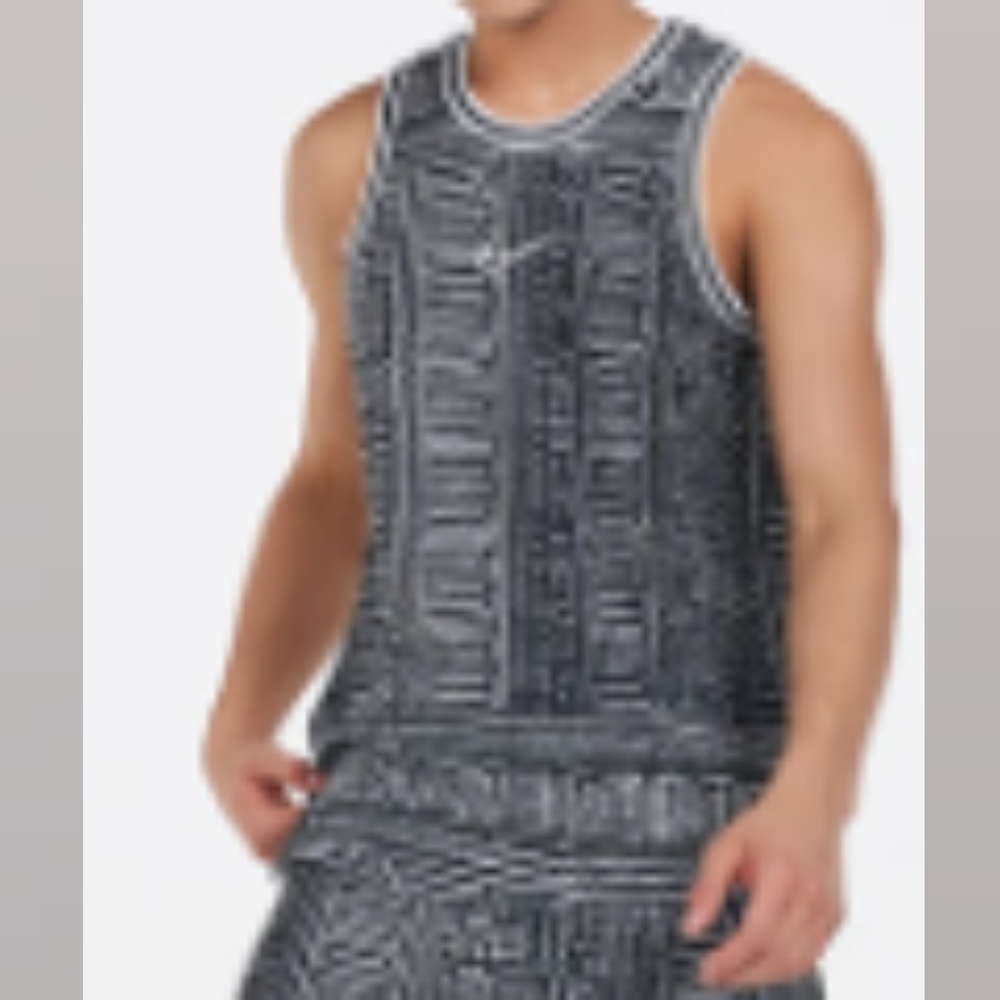 Nike Black and White Men's Tank Top